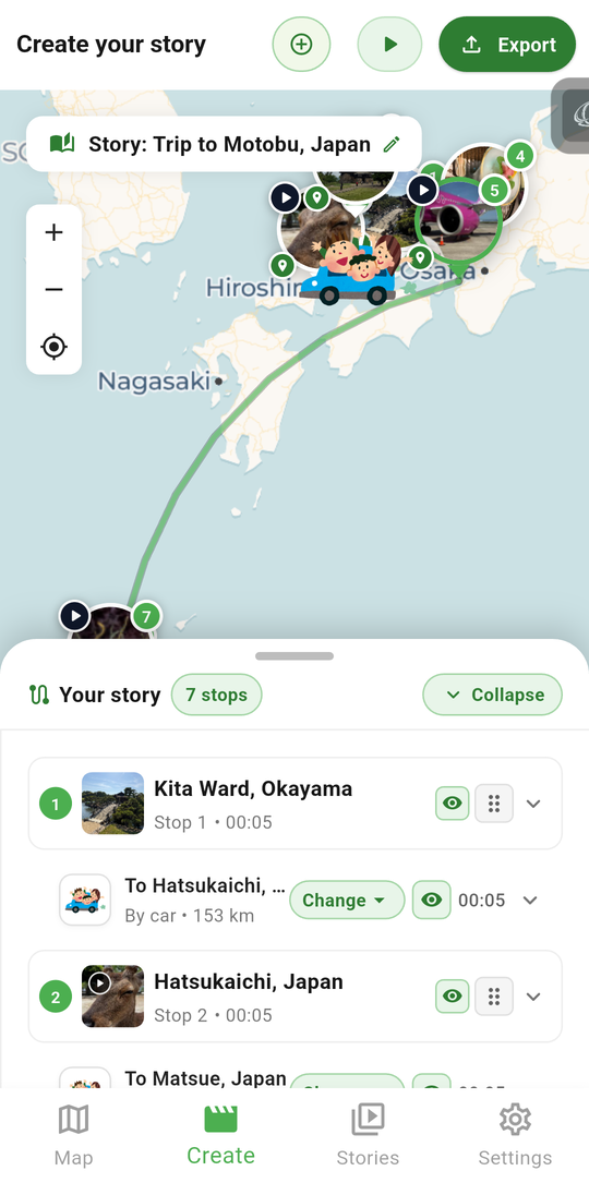 Create your story screen
